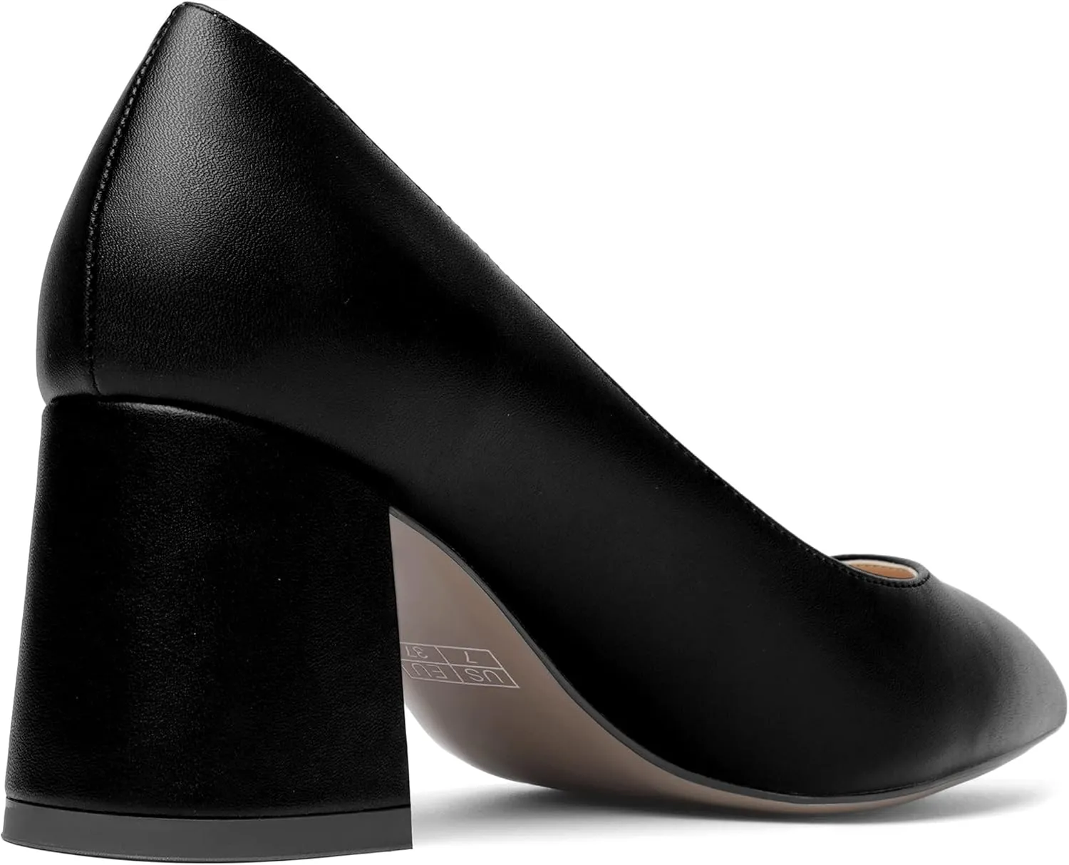 AMBELIGHT Womens Office Matte Pointed Toe Slip On Solid Chunky Mid Heel Pumps Shoes 2.5 Inch