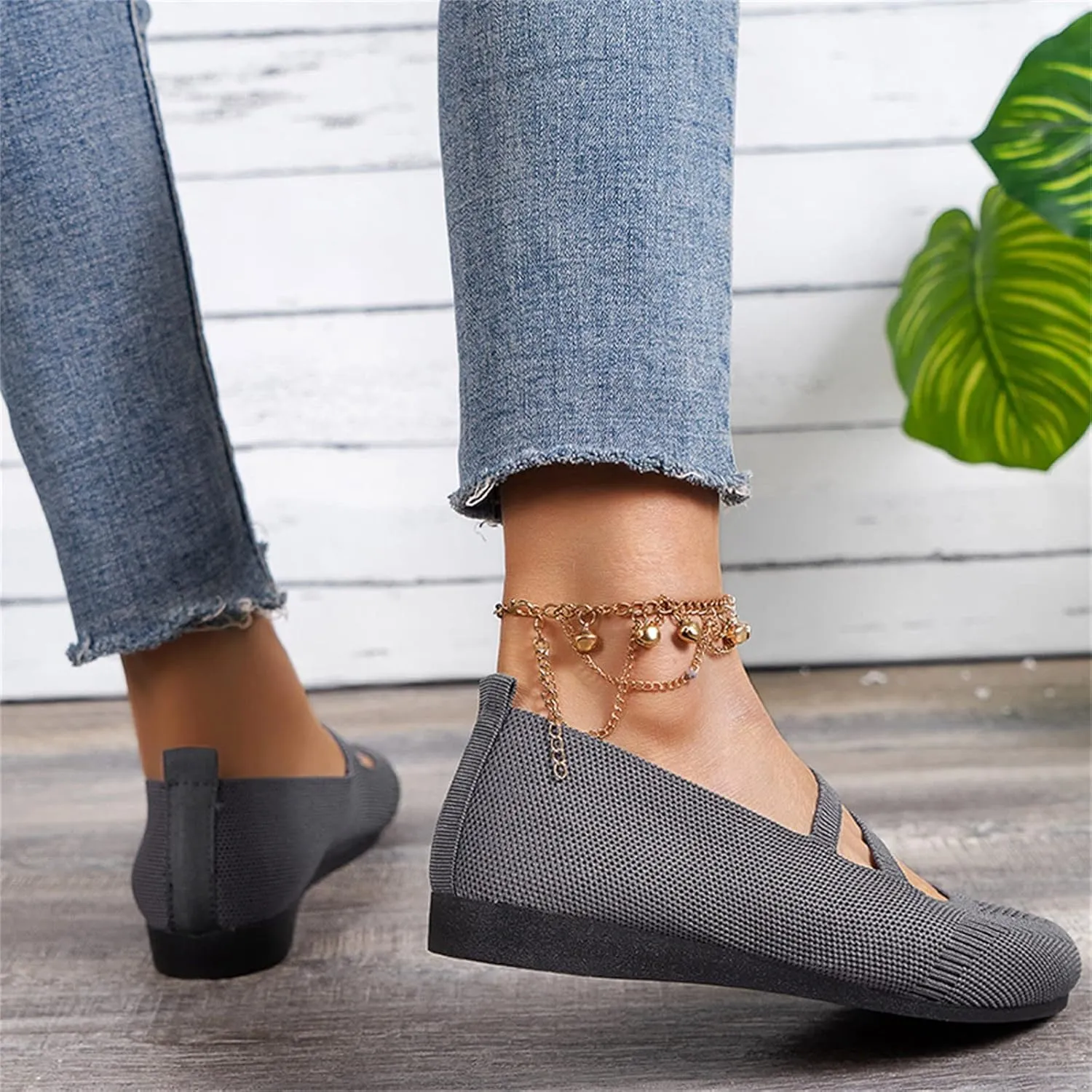 AMDBEL Ballet Flats Shoes for Women Dressy, Women's Ballet Flats Shoes Work Flats Office Shoes Pointed Toe Leopard Flats