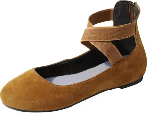 AMDBEL Ballet Flats with Arch Support Womens Pointy Toe Flat Shoes Suede Dress Shoes Wear to Work Slip On Moccasins, Shoes for Women Sandals Dressy, Ballet Flats Shoes for Women Comfortable