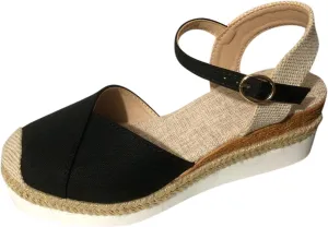 Arch Support Sandals Women'S For Women Canvas Colorblock Espadrille Wedge Shoes Casual Heels for Womens