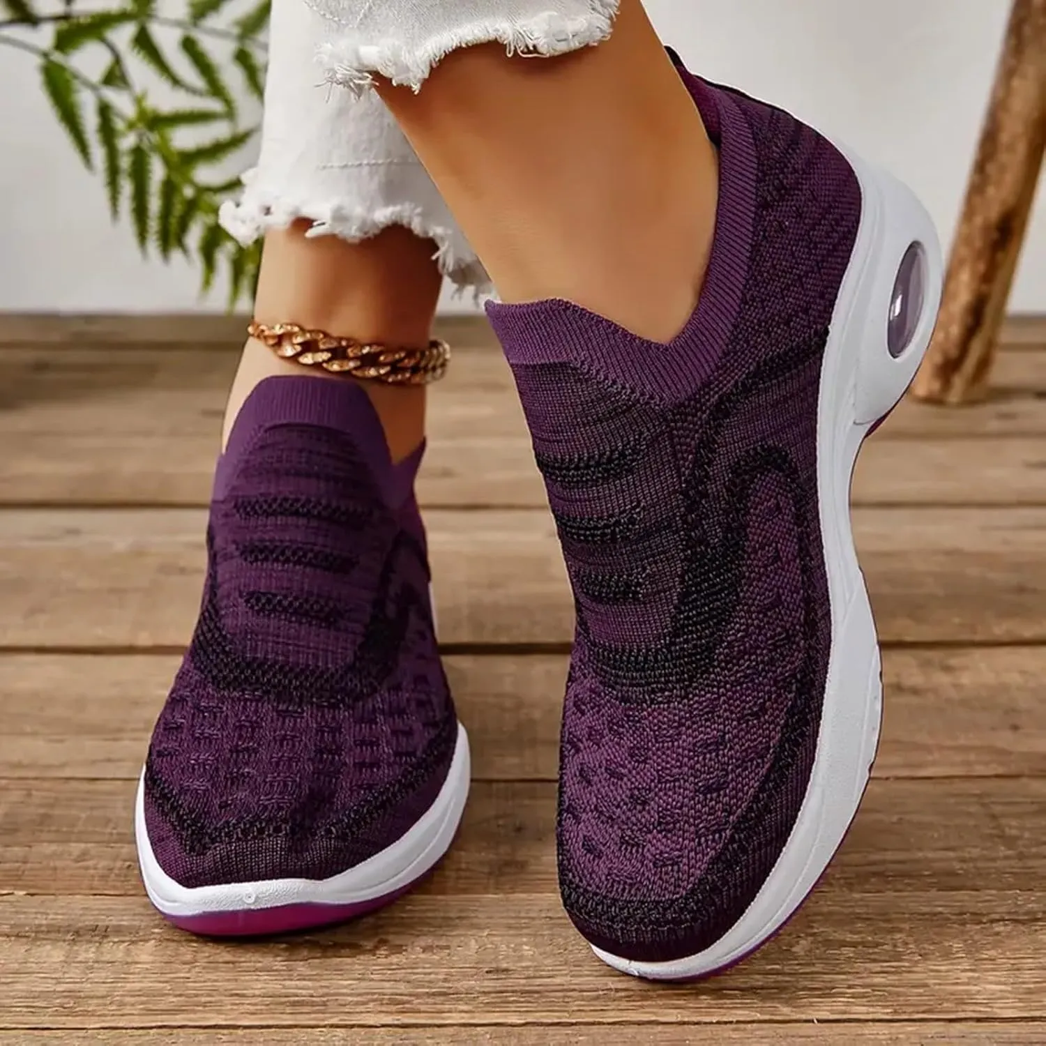 Arch Support Slip on Sneakers for Women Non Slip Workout Fashion Tennis Running Sneakers Business Office Shoe