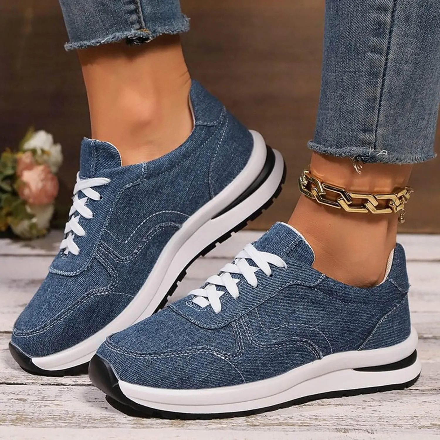Arch Support Walking Shoes for Women Black Platform Shoes Casual Walking Shoes for Women Nursing Shoes for Women