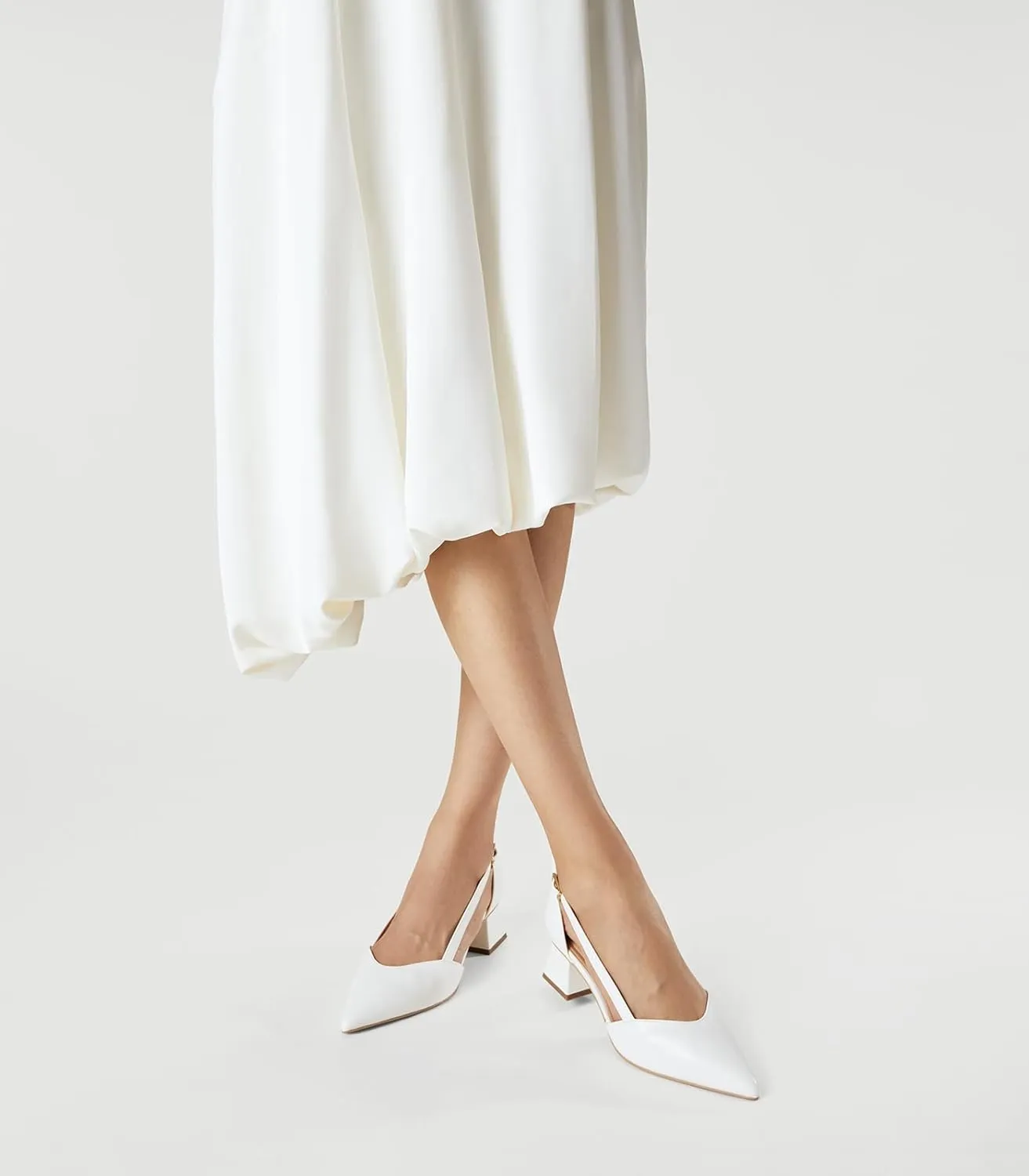 Arromic Women's Low Chunky Heels Pointed Closed Toe Pumps Buckle Chunky Block Heel Dress Slip On D'Orsay Wedding Party Office Shoes
