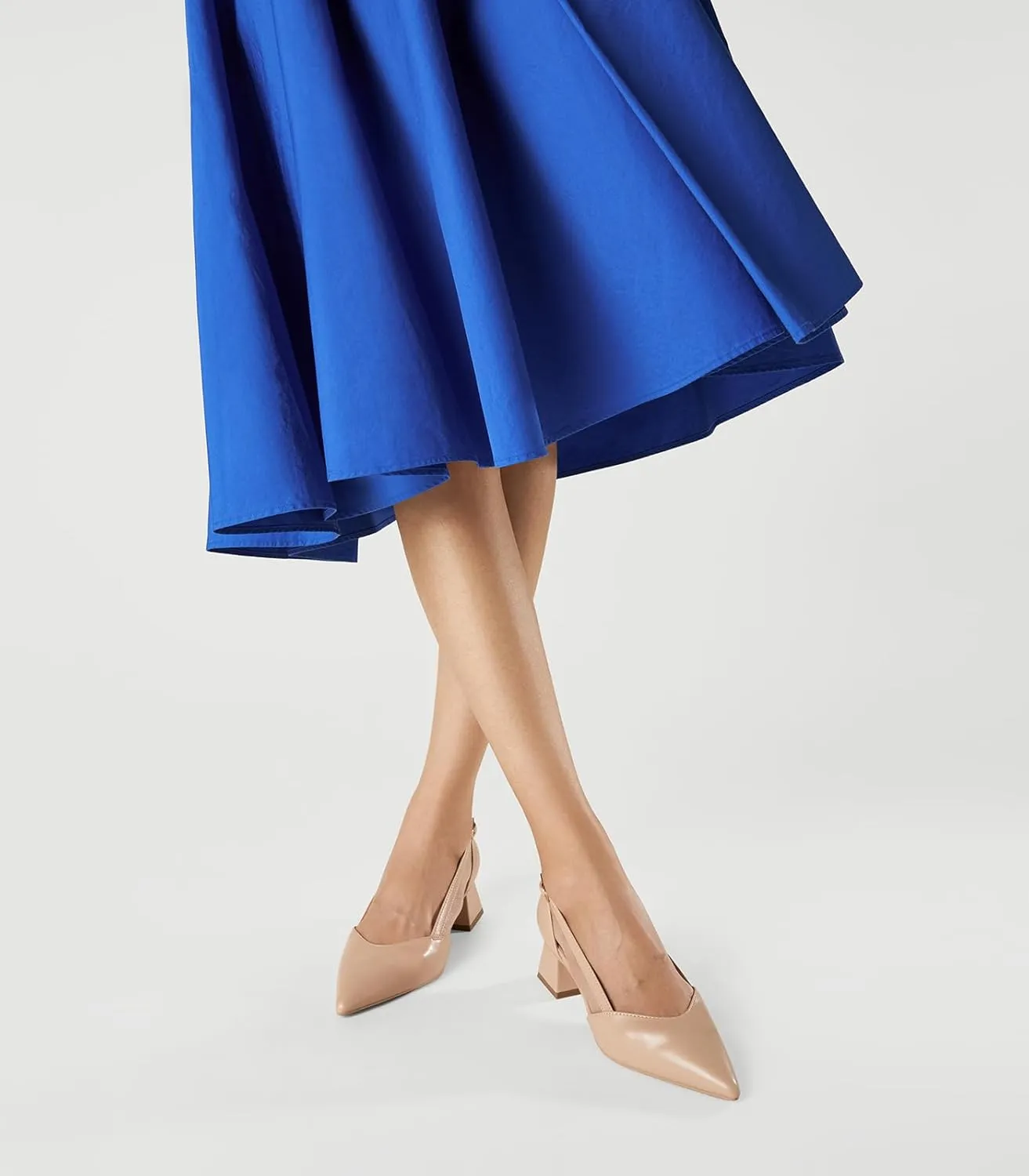 Arromic Women's Low Chunky Heels Pointed Closed Toe Pumps Buckle Chunky Block Heel Dress Slip On D'Orsay Wedding Party Office Shoes
