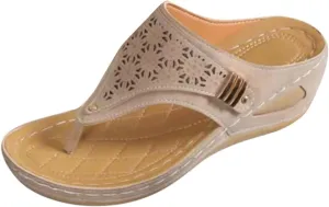 Avylays Low Wedge Heeled Sandals: Open Toe Orthopedic Sandals Womens Summer Adjustable Thong Flip Flops Casual Walking Wedges Slippers for Women