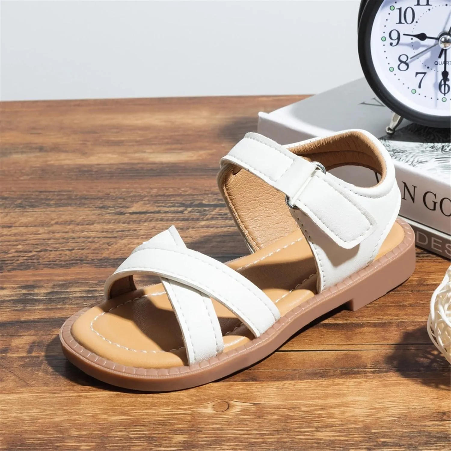 Baby Shoes Girl Children Shoes Fashion Comfortable Soft Sole Sandals Beach Outdoor Flat Casual (White, 11 Little Child)