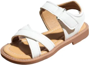 Baby Shoes Girl Children Shoes Fashion Comfortable Soft Sole Sandals Beach Outdoor Flat Casual (White, 11 Little Child)