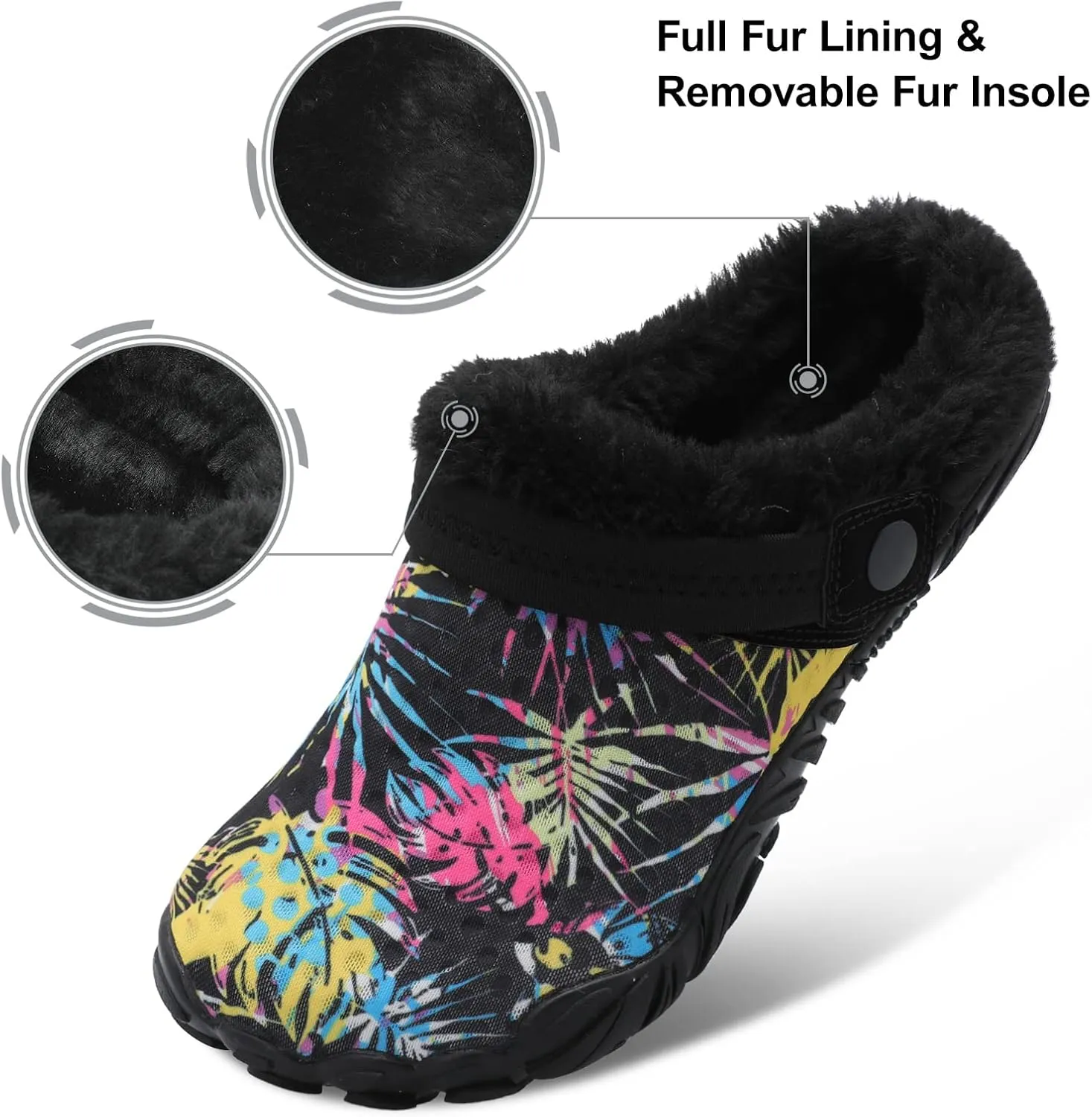 Besroad Womens Mens Furry Slides House Slippers Fuzzy Fluffy Bedroom Cozy Memory Foam Slippers Clogs