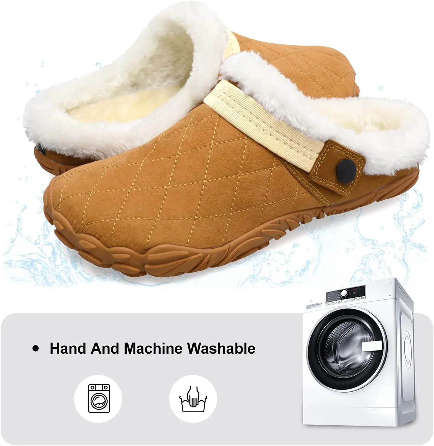 Besroad Womens Mens Furry Slides House Slippers Fuzzy Fluffy Bedroom Cozy Memory Foam Slippers Clogs