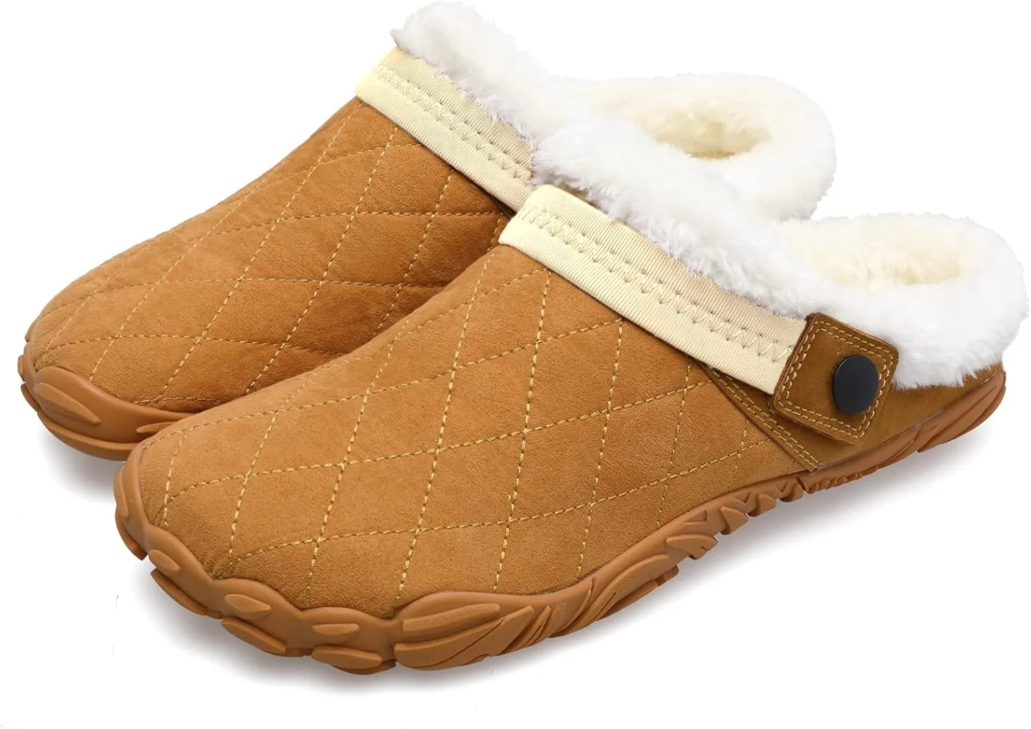 Besroad Womens Mens Furry Slides House Slippers Fuzzy Fluffy Bedroom Cozy Memory Foam Slippers Clogs