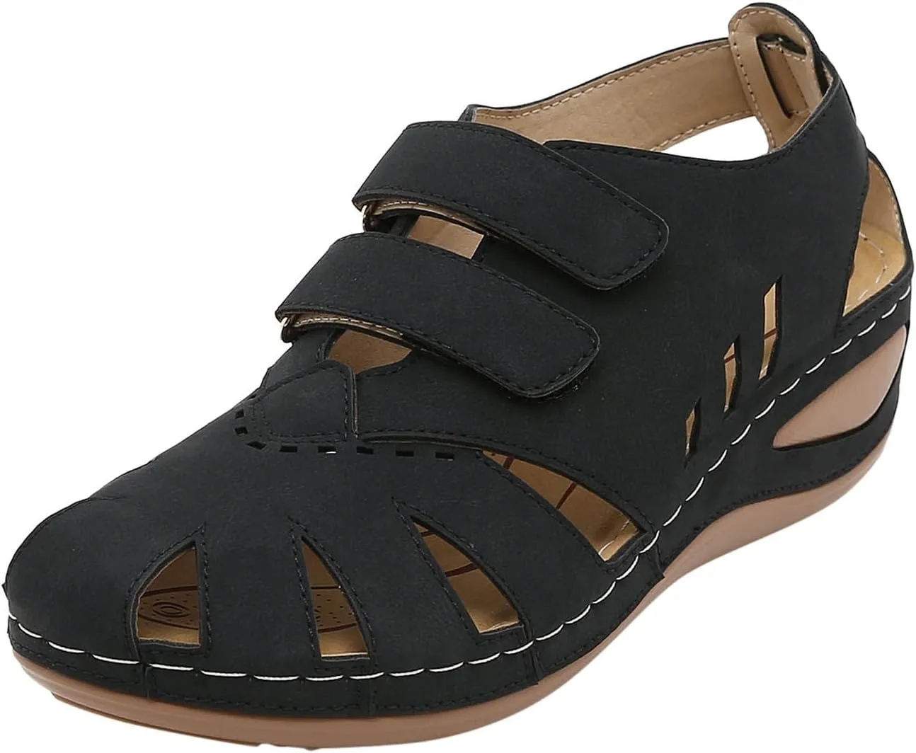 Black Orthopedic Sandals with Back Strap Women Wide Orthopedic House Slippers with Arch Support with Plantar Fasciitis Orthotic Fashion Sandals for Women 2025 Trendy High Arch Slippers for Women