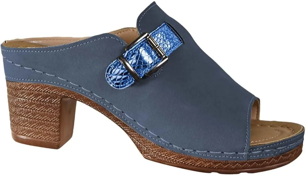 Block Low Heeled Sandals for Women Summer Casual Open Toe Beach Sandals Platform Slip on Bohemia Shoes Arch Support Ankle Strap Shoes Comfortable Fisherman Sandal