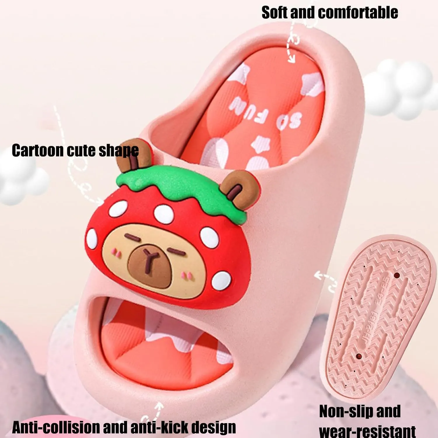 Capybara Slippers for Kids, Summer Non-Slip Soft Sole Sandals Boys Girls, Cute Cartoon Indoor Outdoor Slides for Pool/Beach/Shower/Bathroom