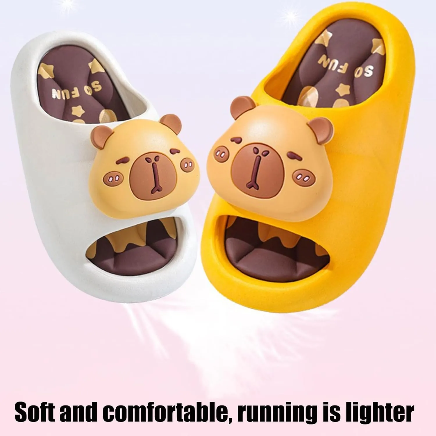 Capybara Slippers for Kids, Summer Non-Slip Soft Sole Sandals Boys Girls, Cute Cartoon Indoor Outdoor Slides for Pool/Beach/Shower/Bathroom
