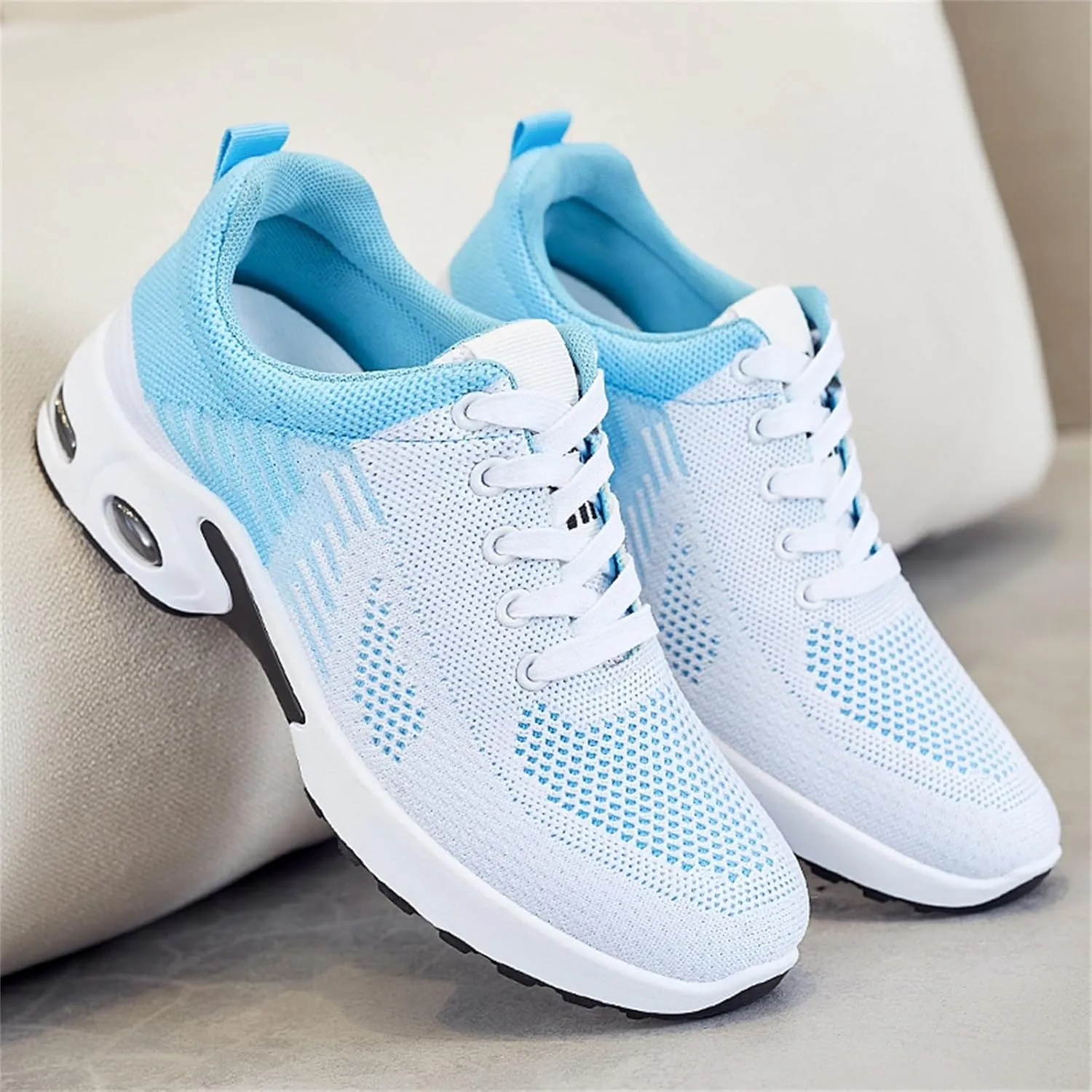 Casual Sneakers for Women Lightweight Breathable Non Slip Walking Shoes Air Cushion Running Tennis Walking Shoes Mesh Breathable Fashion Sneakers Work Tennis Sport Athletic Trainers