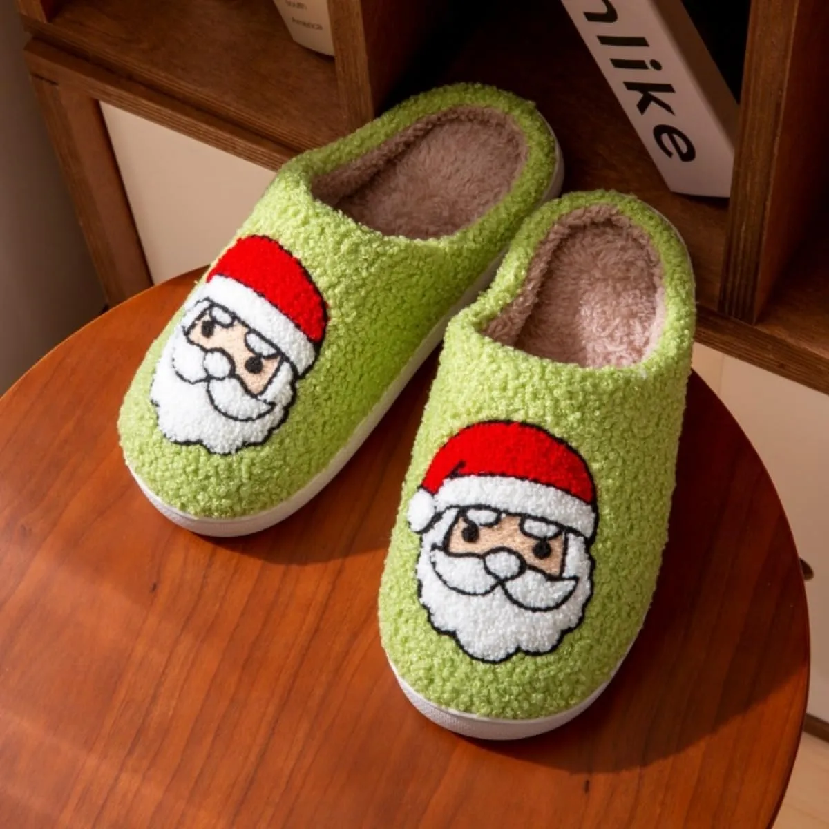 Christmas House Slippers Women Men Holiday Winter Memory Foam Slippers Indoor Cozy Family Cute Shoes