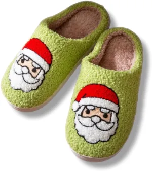 Christmas House Slippers Women Men Holiday Winter Memory Foam Slippers Indoor Cozy Family Cute Shoes
