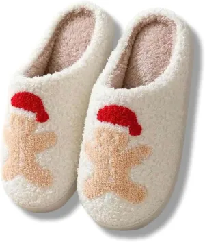 Christmas House Slippers Women Men Holiday Winter Memory Foam Slippers Indoor Cozy Family Cute Shoes