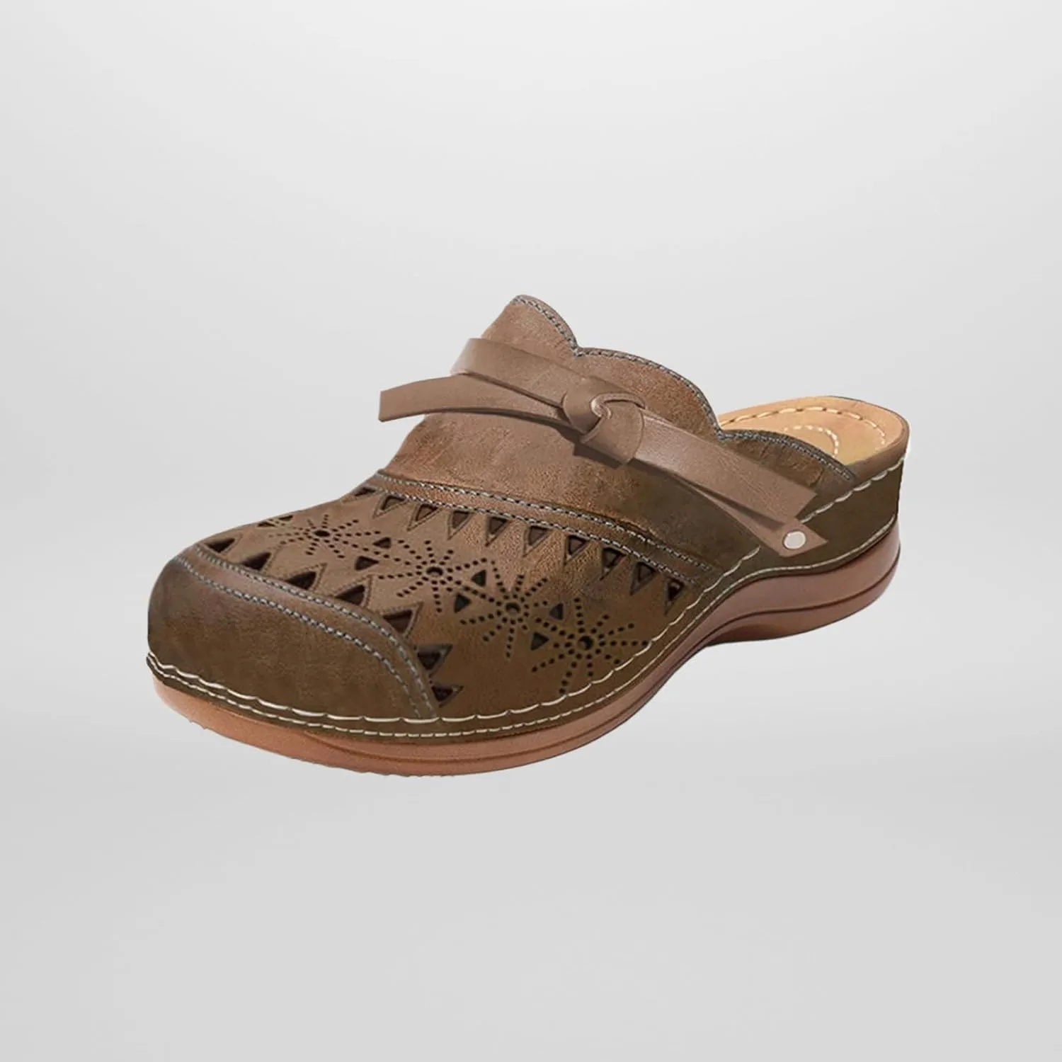 Clogs for Women Closed Toe Slip On Shoes Wide Wedge Sandals Hollow Out Slippers Arch Support Outdoor Beach Slipper Boho Comfortable Platform Outdoor Flats Sandals