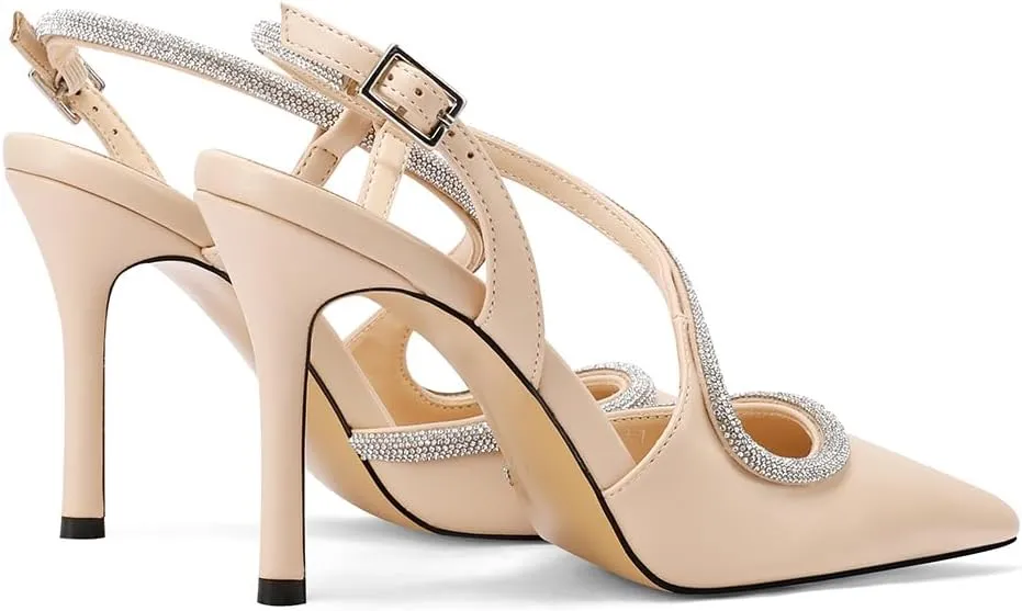 Closed Toe High Heels, Womens Pointed Toe Slip On Stiletto Pumps, Elegant Pointy Heels Dress Shoes Weeding Comfortable Pump Shoes