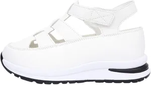 Closed Toe Hollow-Out Sandals for Women Plus Size Platform Wedge Sandals Casual Buckle Ankle Strap Shoes Summer Comfortable Weaving Shoes Height-Boosting Thick Sole Shoe
