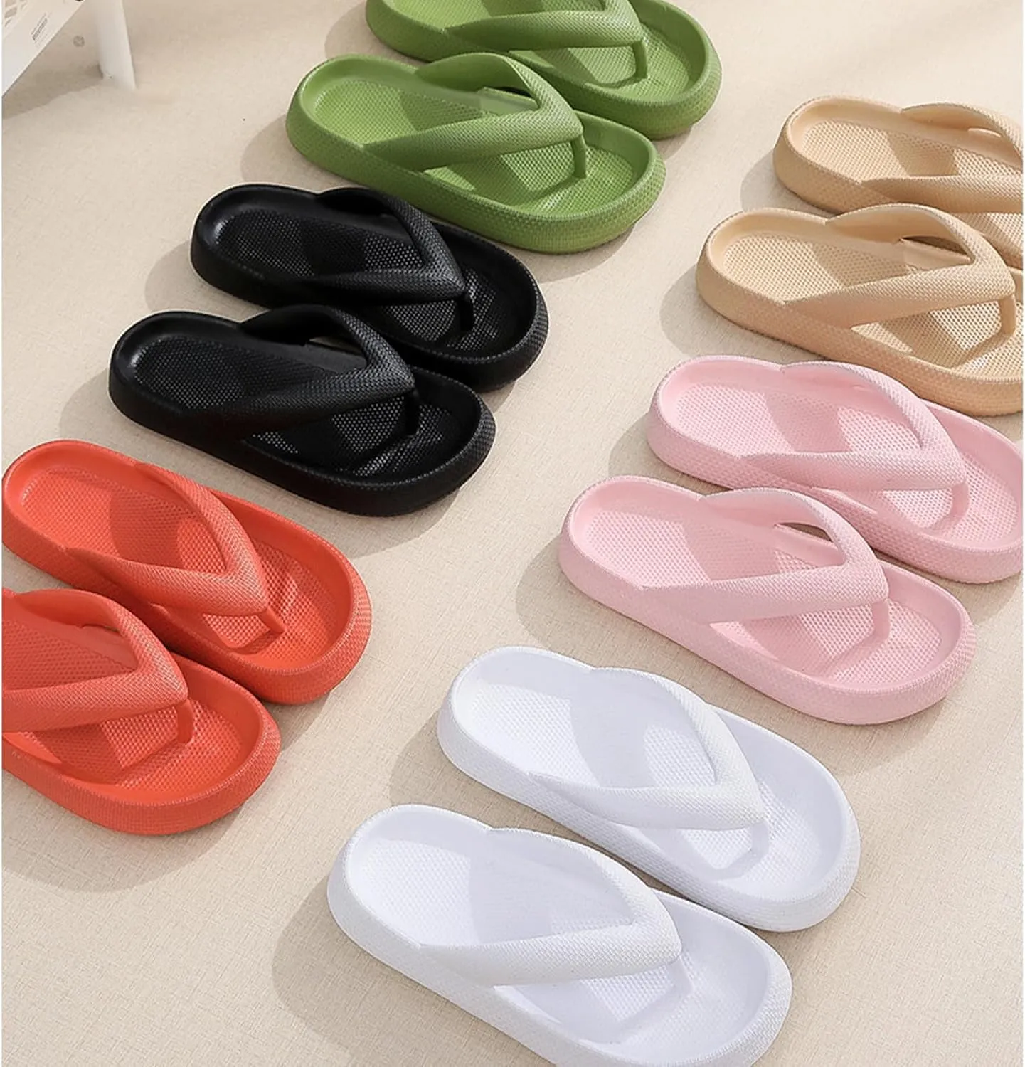 Cloudies Flip Flops for Women, Slippers with Ultra Soft Arch Support Non-Slip, Soft Slides Sandals for Indoor and Outdoor