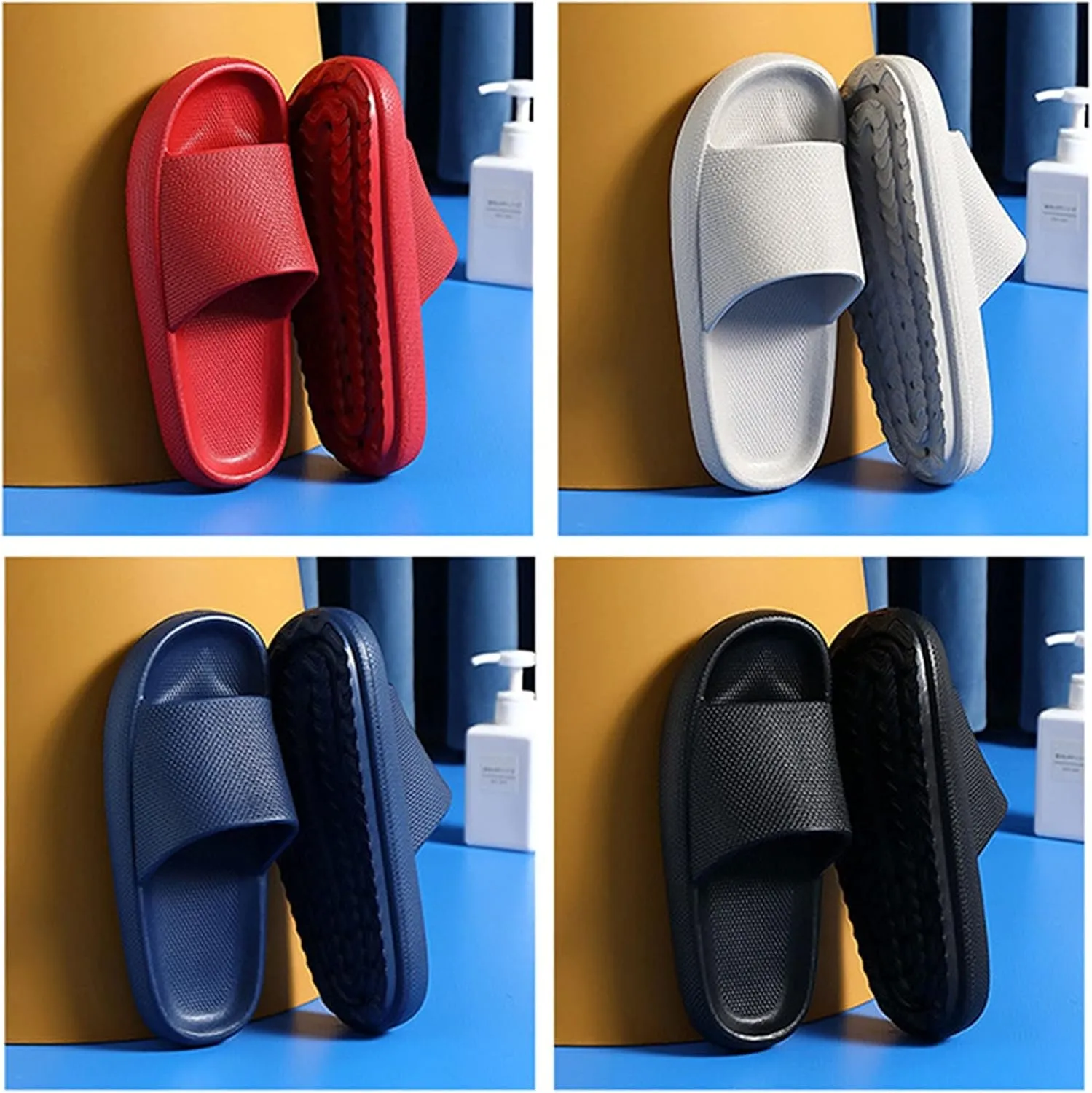 Couples Cloud Slides Home Bathing Slippers Soft Memory Foam Slippers Summer Beach Slides Recovery Slides