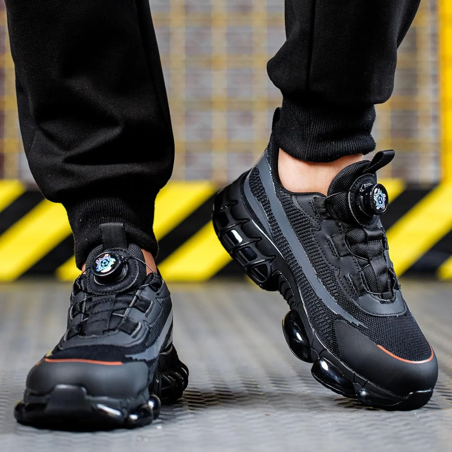 Couples Fashion Mesh Knob Plus Thick Soled Labor Protective Shoes Boots Men's And Women's Work Shoes Mens Lite Adapt 3 Sneaker Athletic Slip on Shoe