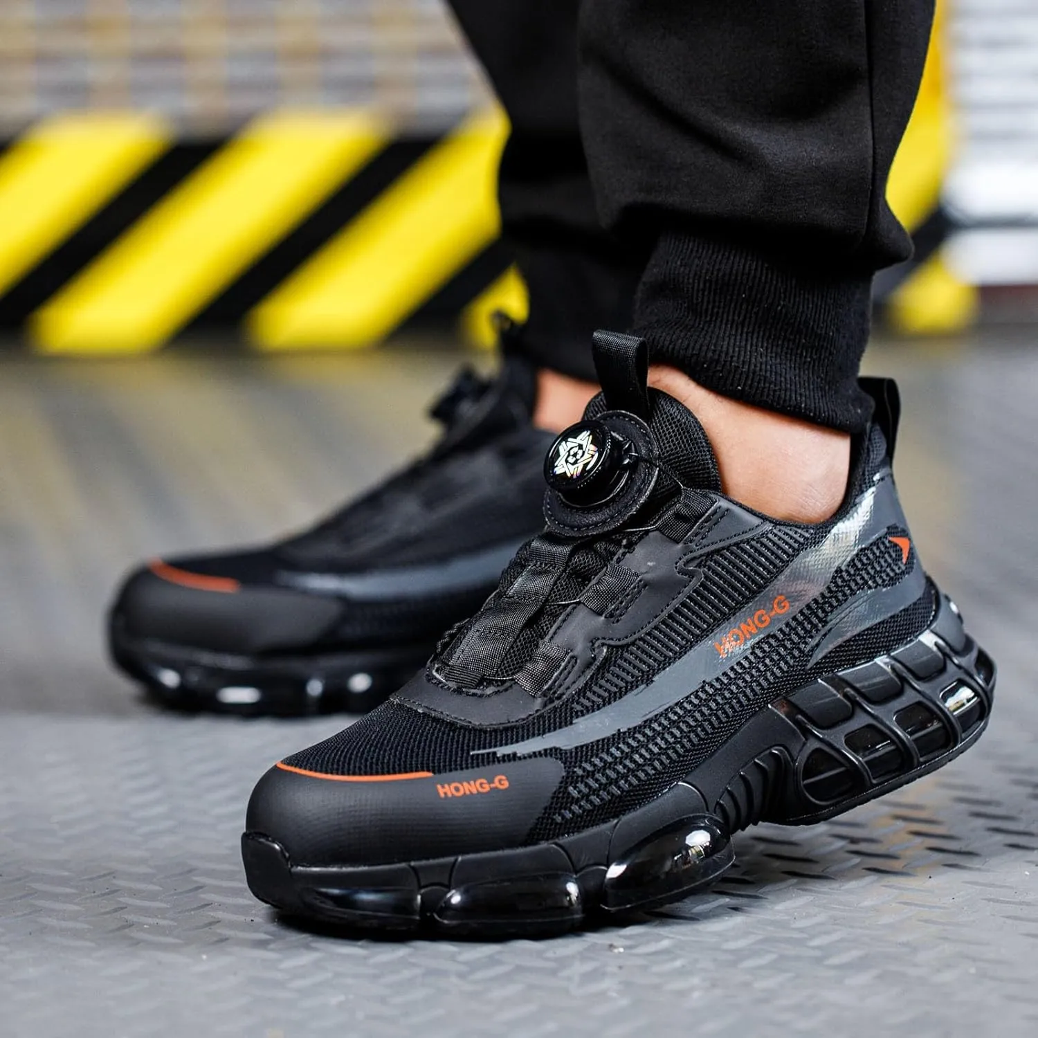 Couples Fashion Mesh Knob Plus Thick Soled Labor Protective Shoes Boots Men's And Women's Work Shoes Mens Lite Adapt 3 Sneaker Athletic Slip on Shoe