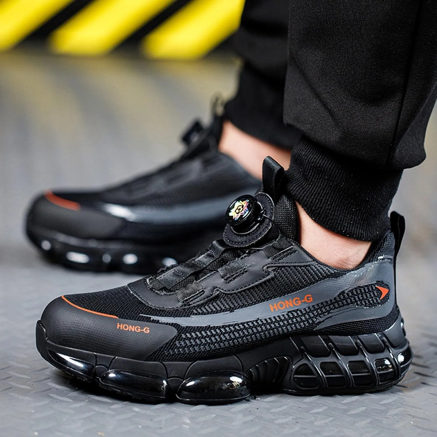Couples Fashion Mesh Knob Plus Thick Soled Labor Protective Shoes Boots Men's And Women's Work Shoes Mens Lite Adapt 3 Sneaker Athletic Slip on Shoe