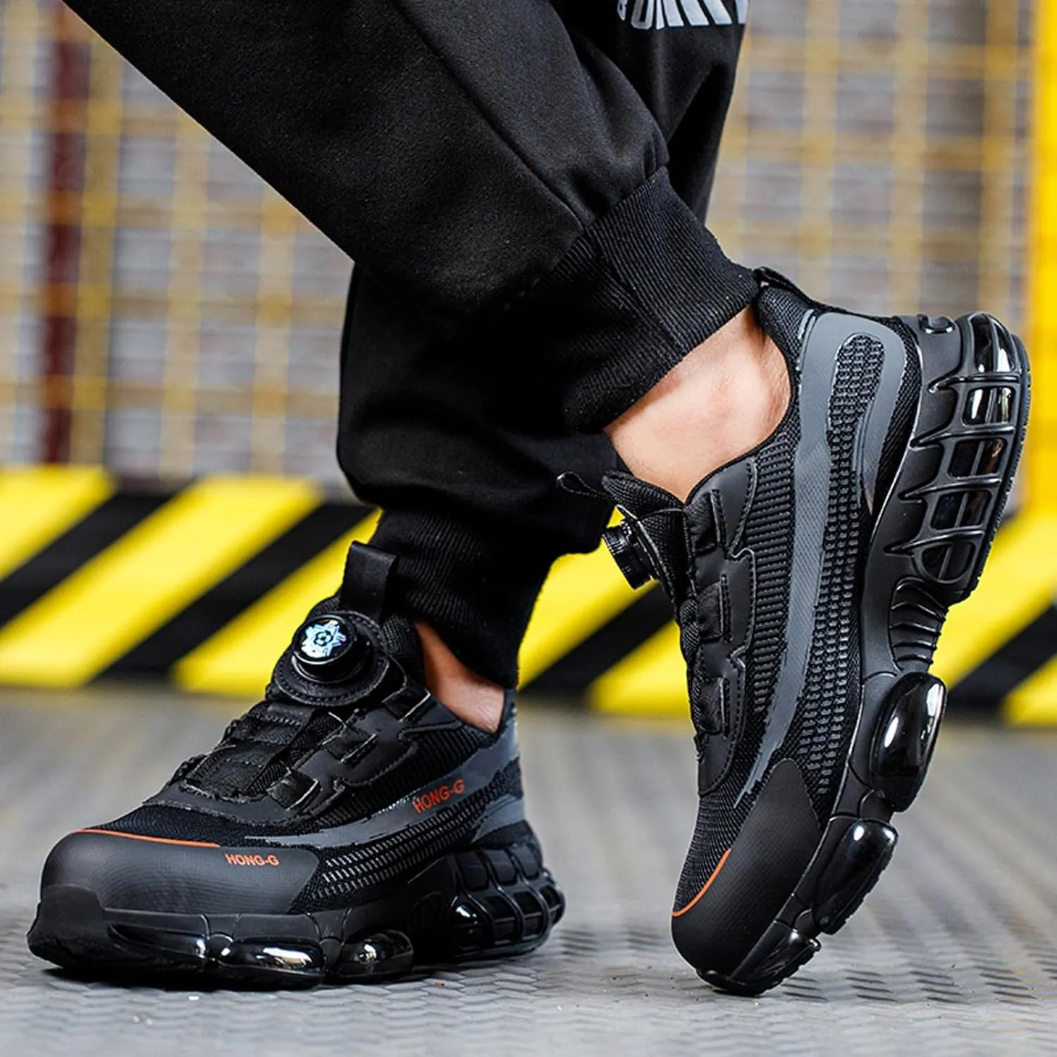 Couples Fashion Mesh Knob Plus Thick Soled Labor Protective Shoes Boots Men's And Women's Work Shoes Mens Lite Adapt 3 Sneaker Athletic Slip on Shoe