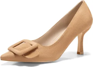 Coutgo Women's Closed Pointed Toe Pumps Stiletto High Heels Wedding Party Dress Shoes