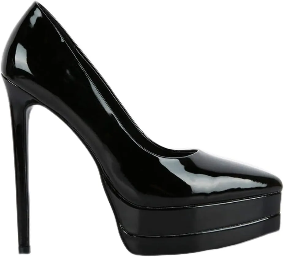 Cuddles Patent Faux Leather Platform Stiletto Pumps