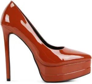 Cuddles Patent Faux Leather Platform Stiletto Pumps