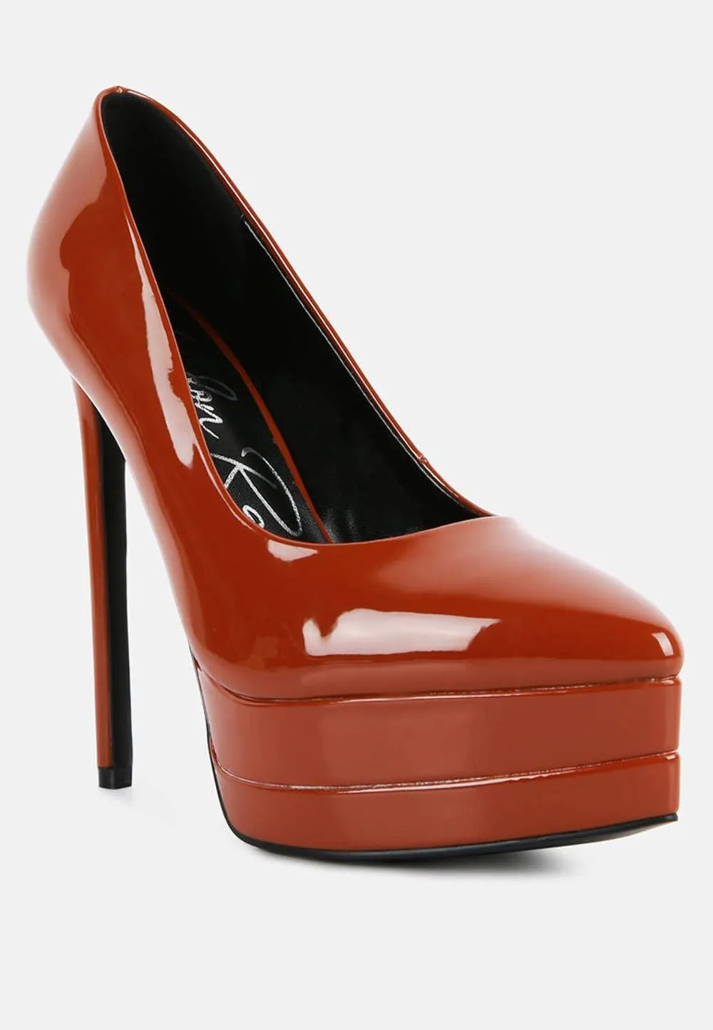 Cuddles Patent Faux Leather Platform Stiletto Pumps