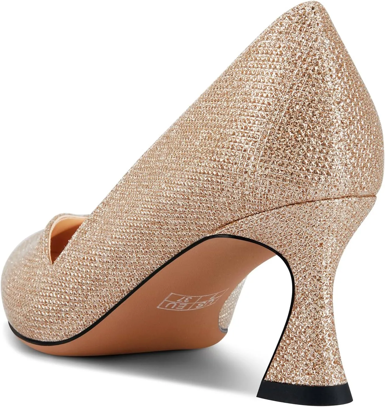 DearOnly Womens Mid Stiletto Heel Dress Slip-on Close Pointed Toe Pumps Cute Patent Leather Prom Casual Shoes 2.4 Inches Heels