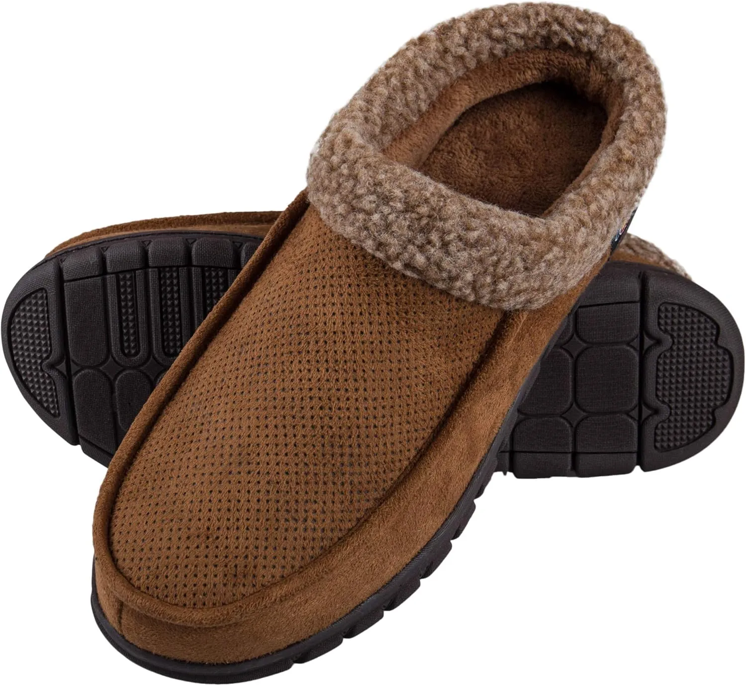 Dickies Men's Perforated Closed Back Memory Foam Slippers - Indoor/Outdoor Sole, Machine Washable