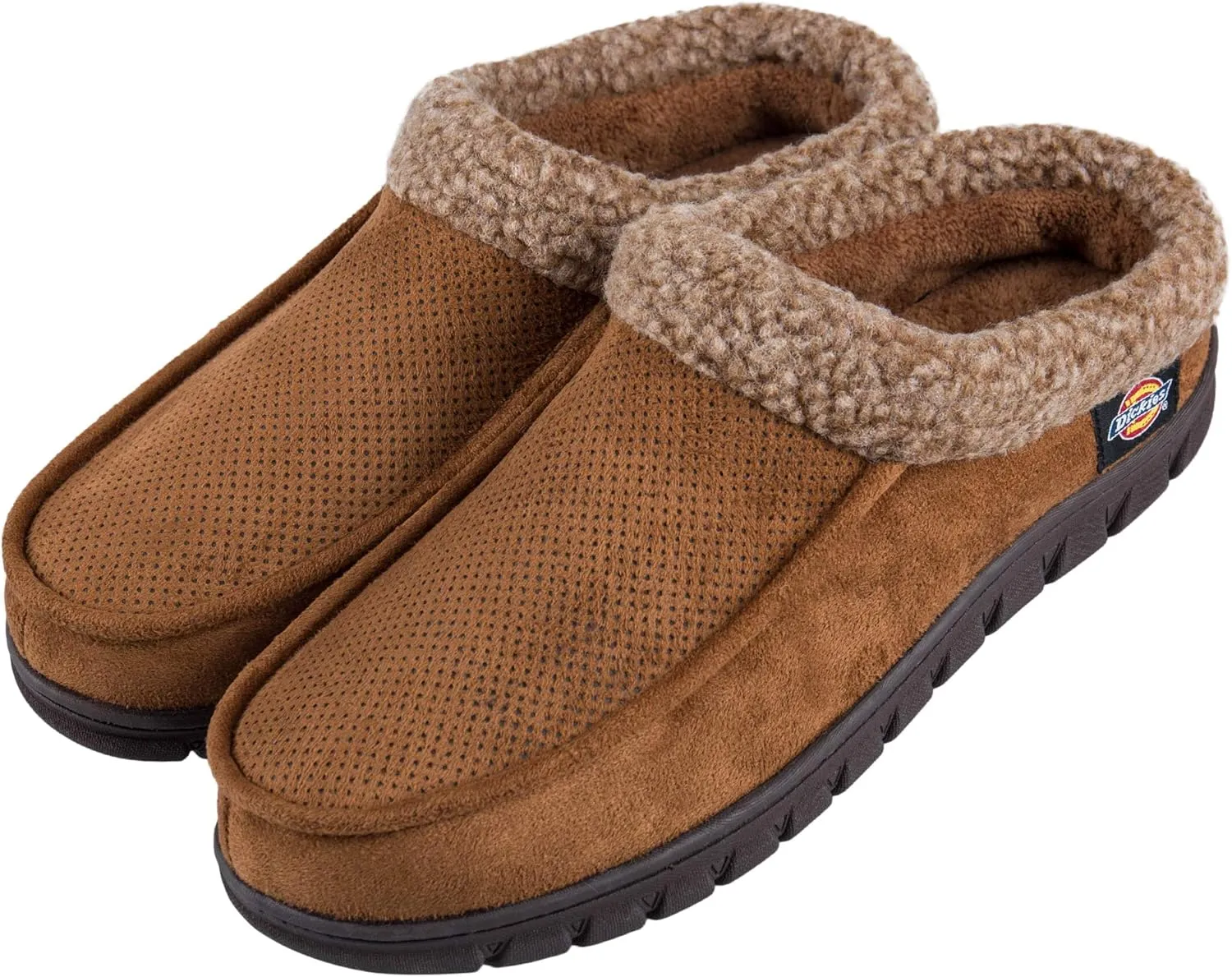 Dickies Men's Perforated Closed Back Memory Foam Slippers - Indoor/Outdoor Sole, Machine Washable