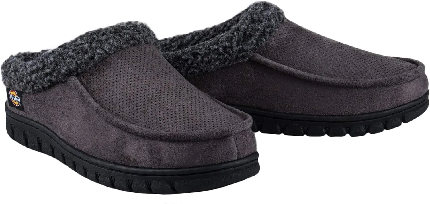 Dickies Men's Perforated Closed Back Memory Foam Slippers - Indoor/Outdoor Sole, Machine Washable