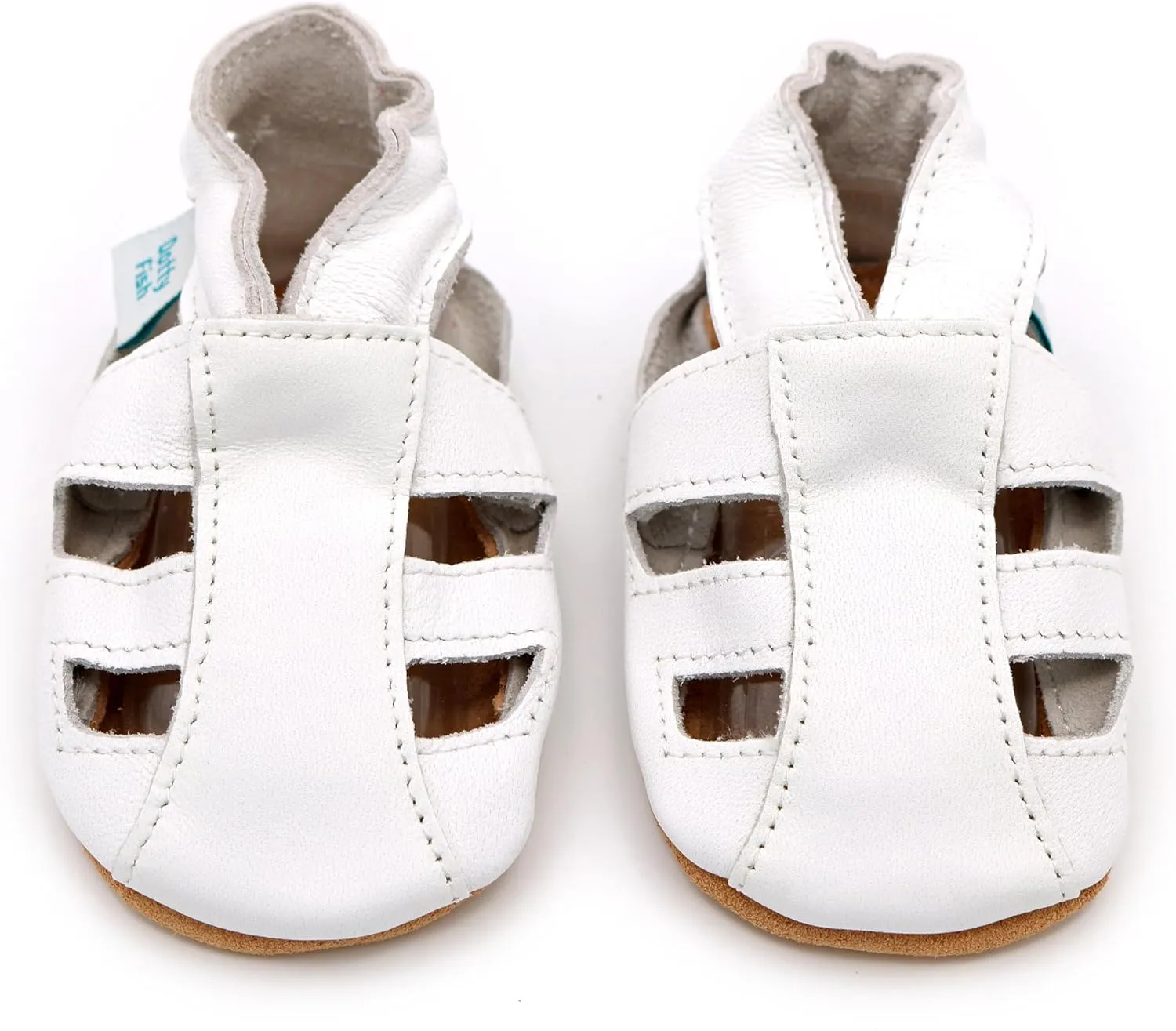 Dotty Fish Infant and Toddler Soft Leather Sandals  Barefoot-Friendly, Non-Slip Suede Sole, Podiatrist Recommended, Breathable Baby-Safe Leather, British Brand  Fits 04 Years