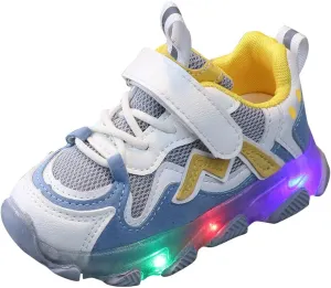 EnJoCho Baby First Walking Shoes 1-6Y Old Toddler Slip on Infant Waves Shoes Boy Girl Cotton Mesh (Grey-a#qas, 12-15 Months)