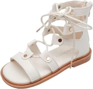 EnJoCho Little Girls Solid Color Foot Warmer Kids Girls Sandals Zipper Casual Adjustable Rope Straps Light Weight Shoes