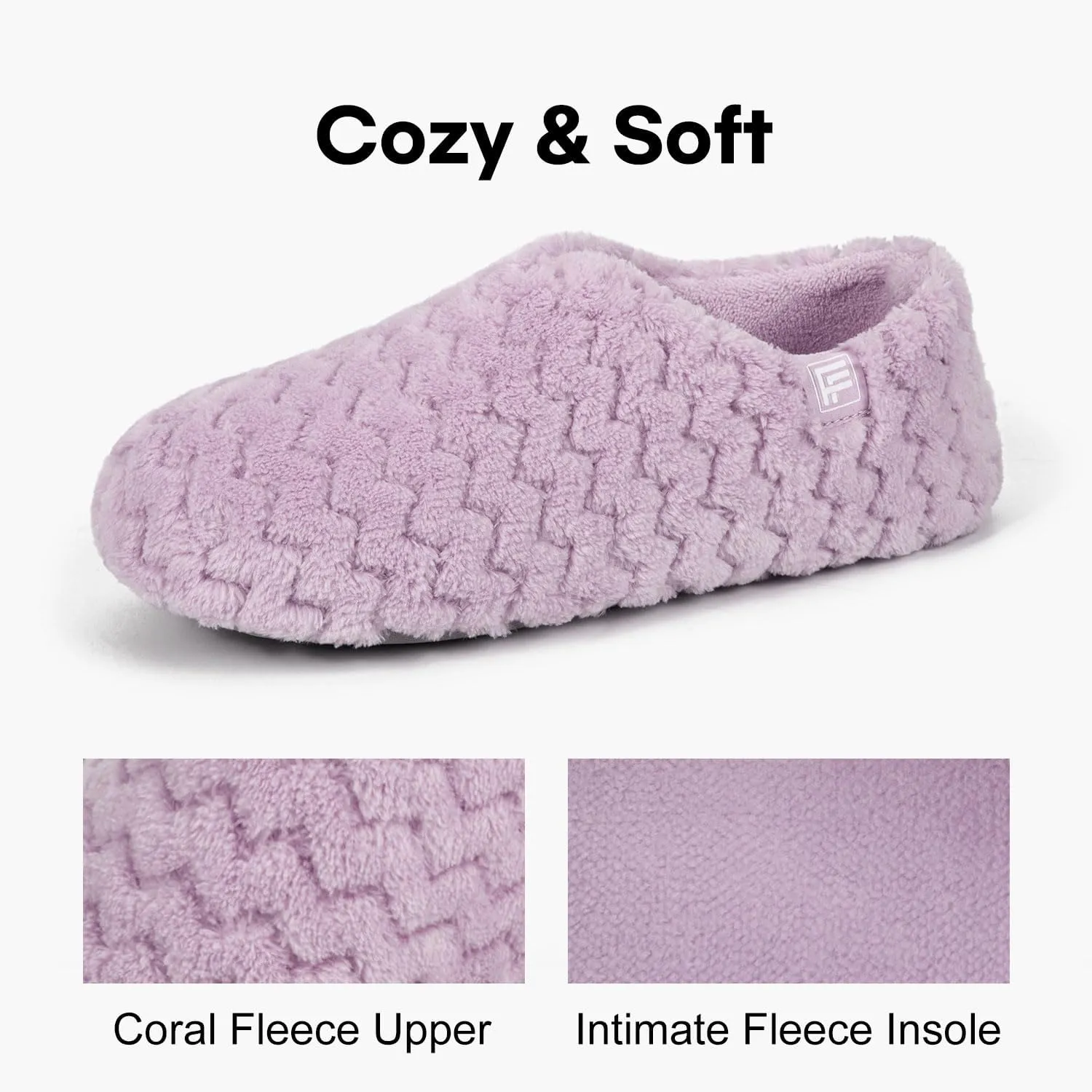 FamilyFairy Women's Memory Foam Slippers Lightweight Cozy Closed Back Slippers Washable House Shoes Indoor Outdoor
