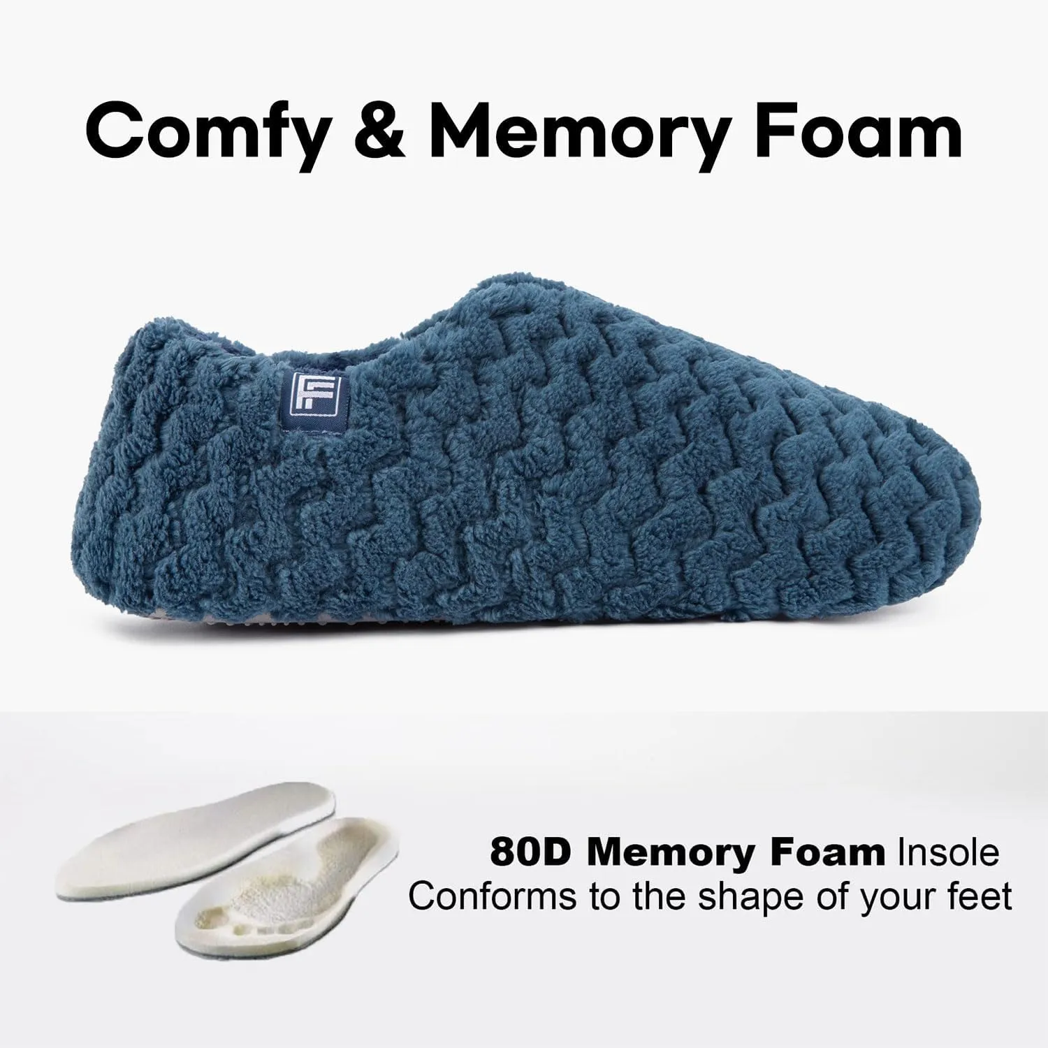 FamilyFairy Women's Memory Foam Slippers Lightweight Cozy Closed Back Slippers Washable House Shoes Indoor Outdoor