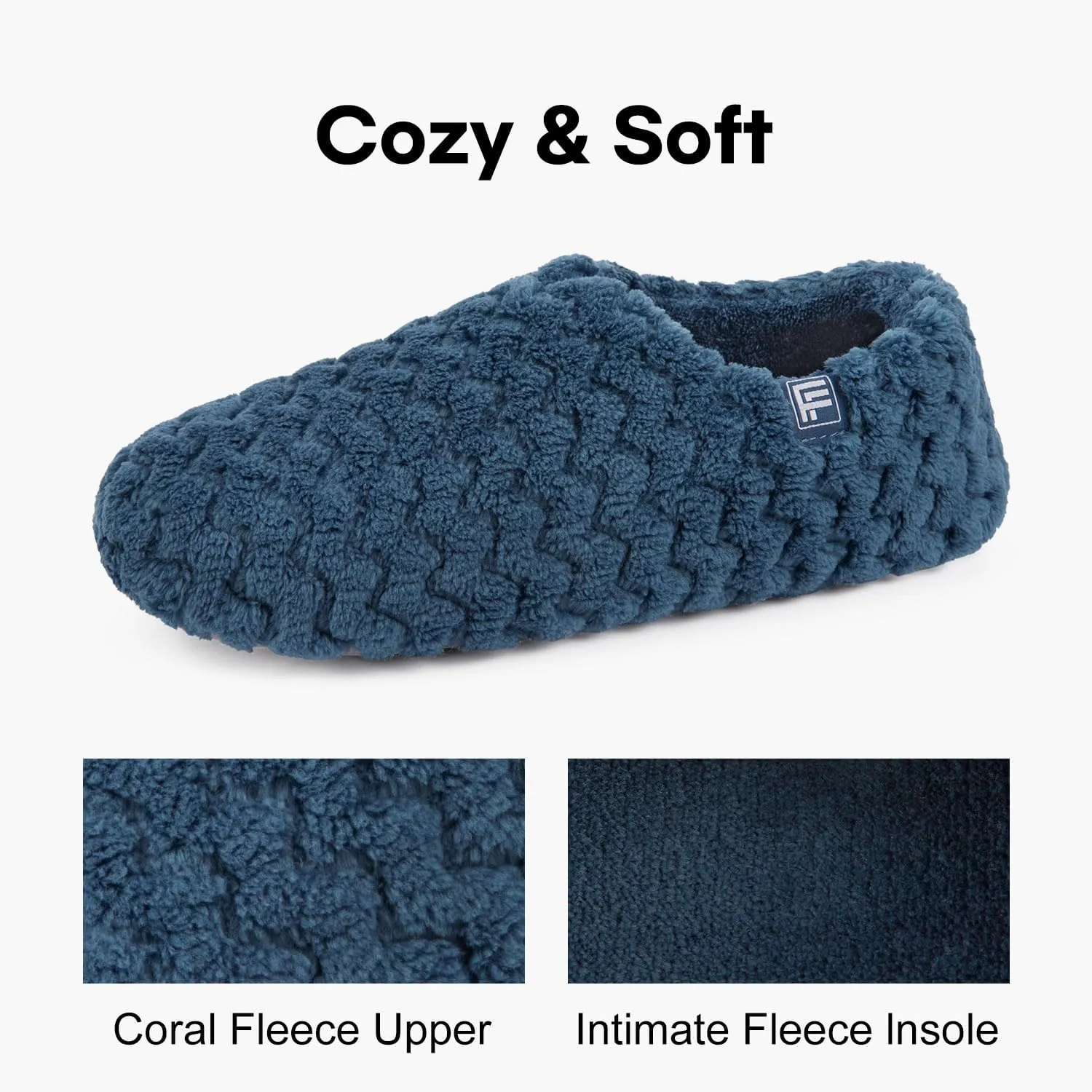 FamilyFairy Women's Memory Foam Slippers Lightweight Cozy Closed Back Slippers Washable House Shoes Indoor Outdoor