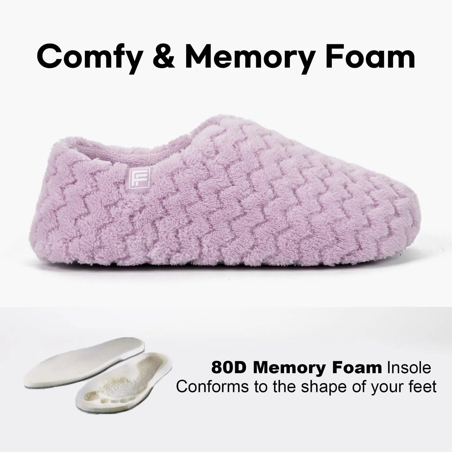 FamilyFairy Women's Memory Foam Slippers Lightweight Cozy Closed Back Slippers Washable House Shoes Indoor Outdoor