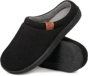 FamilyFairy Womens Slip On Memory Foam Slippers Comfy Knit Bedroom House Shoes for Indoor Outdoor