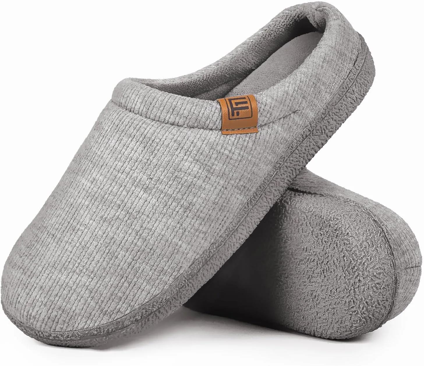FamilyFairy Womens Slip On Memory Foam Slippers Comfy Knit Bedroom House Shoes for Indoor Outdoor