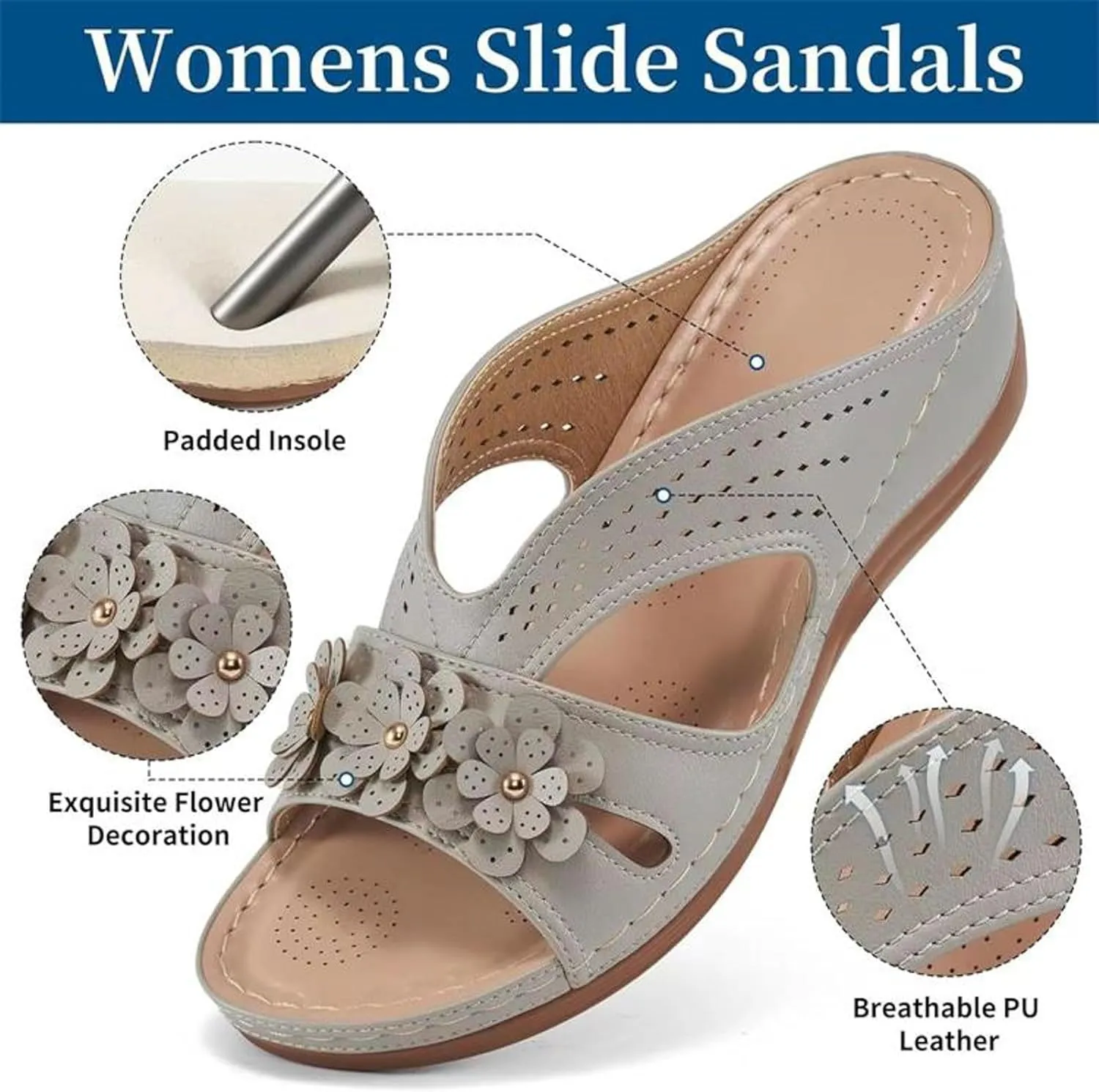 Fashion Slides Sandals for Women Open Toe Thick Soft Slides Versatile Slides Sandals Sandals for Women