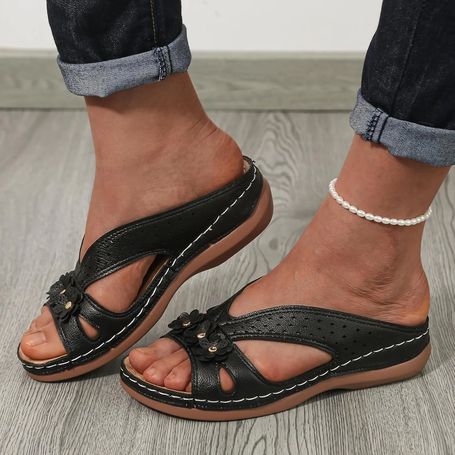Fashion Slides Sandals for Women Open Toe Thick Soft Slides Versatile Slides Sandals Sandals for Women